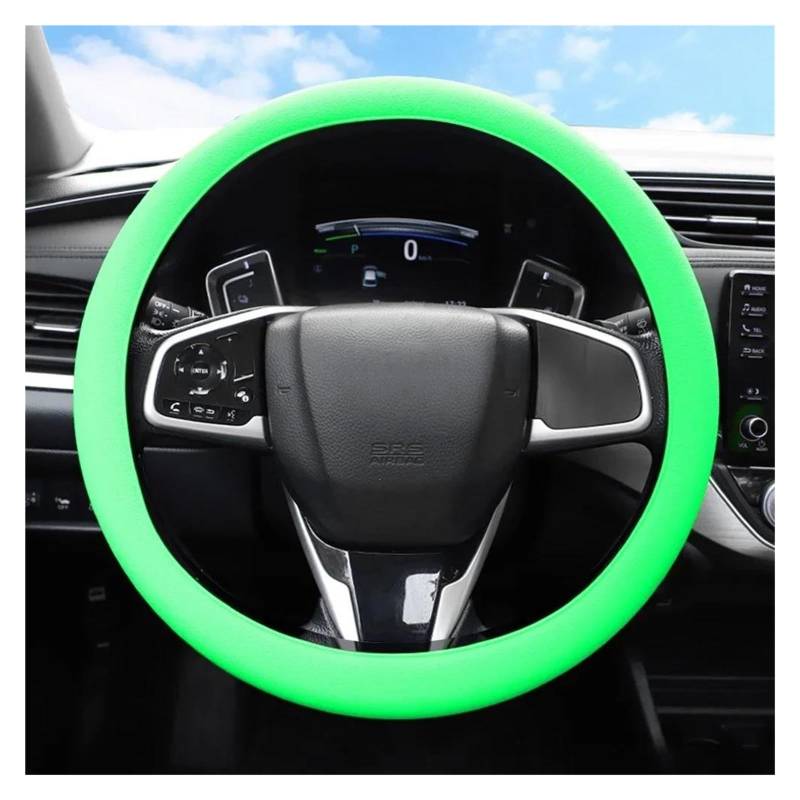 Auto Lenkrad Abdeckung Auto Dekoration Abdeckungen Zubehör Universal Auto Silikon Lenkrad Abdeckung Elastische Handschuh Abdeckung Textur Weich Lenkradhülle(Fluorescent Green) von HLJNLVBN