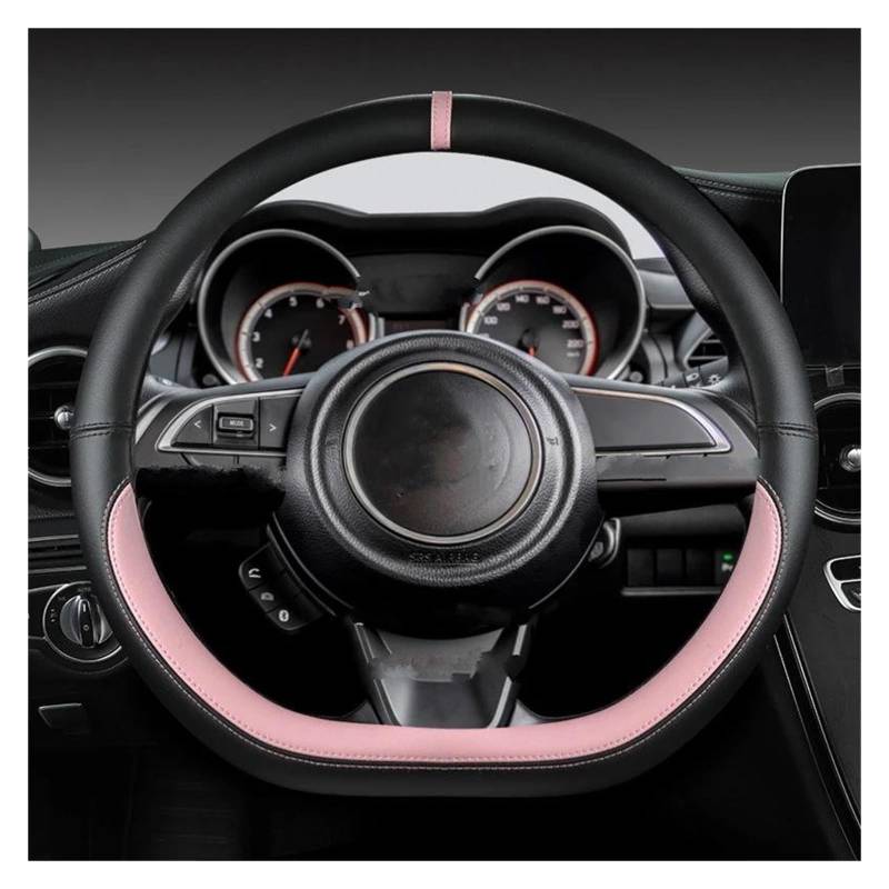 Auto Lenkrad Abdeckung Autozubehör Mikrofaser Leder D Form 38cm Auto Lenkradbezug Für Suzuki Für Swift 2017 2018 2019 2020 2021 2022 Für Sport Lenkradhülle(Rosa) von HLJNLVBN