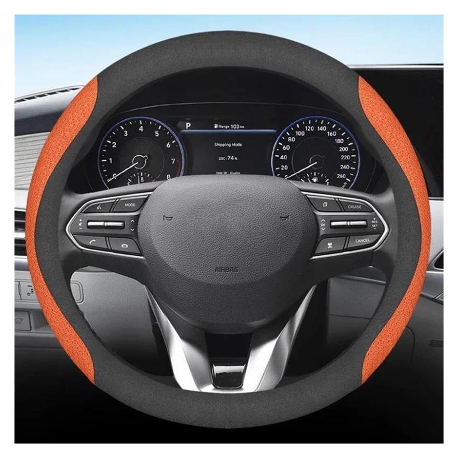 Auto Lenkrad Abdeckung Für Hyundai Für Santa Für Fe 2010 2011 2012 2013 2014-2018 - 2020-2024 rutschfeste Autozubehör Leder Auto Lenkradbezug Lenkradhülle(S) von HLJNLVBN