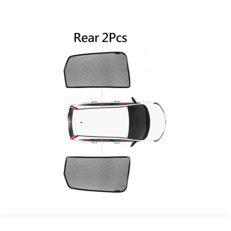 Auto-Sonnenschutz Für Lexus Für NX300 Für NX201H Für NX300H Auto Windschutzscheibenisolierung Auto Magnetischer Vorhang Fenster Sonnenschutz Mesh Schatten Blind Auto-Seitenfenster-Sonnenschutz(2 Rear von HLJNLVBN