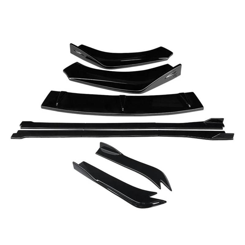 Für A7 2015 2016 2017 2018 Auto Front Stoßstange Splitter Lip Body Kit Spoiler Seite Röcke Extensions Hinten Wrap Winkel ABS Auto Seitenschweller Trittbretter Schweller(Gloss Black) von HLJNLVBN