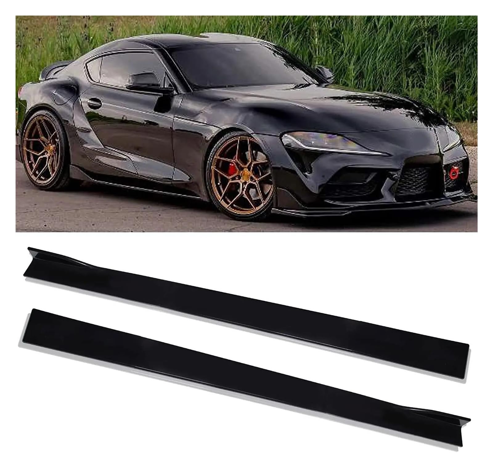 Für Benz W204 W205 F10/F11 520i 528i 535i 550i Auto Seite Rock Splitter Spoiler Lip Rocker Panel Extensions Körper Kit Winglet Splitter Lip Auto Seitenschweller Trittbretter Schweller(Schwarz) von HLJNLVBN