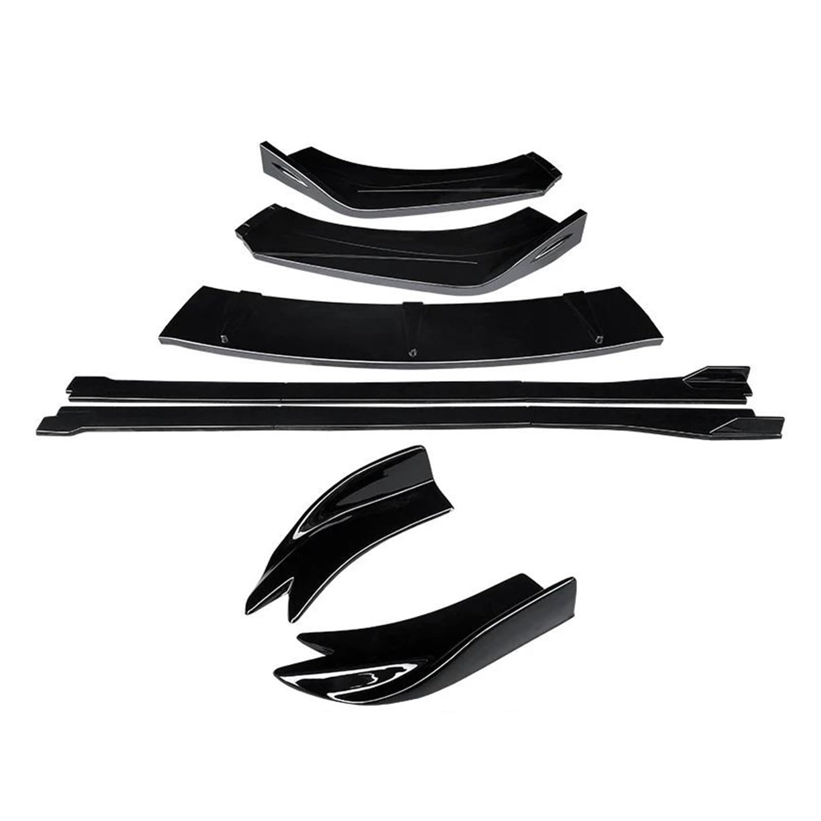 Für CT200h 2011-2022 2021 2020 Auto Seite Röcke Extensions Hinten Wrap Winkel Shark Fins ABS Front Stoßstange Splitter Lip Body Kit Spoiler Auto Seitenschweller Trittbretter Schweller(Gloss Black) von HLJNLVBN