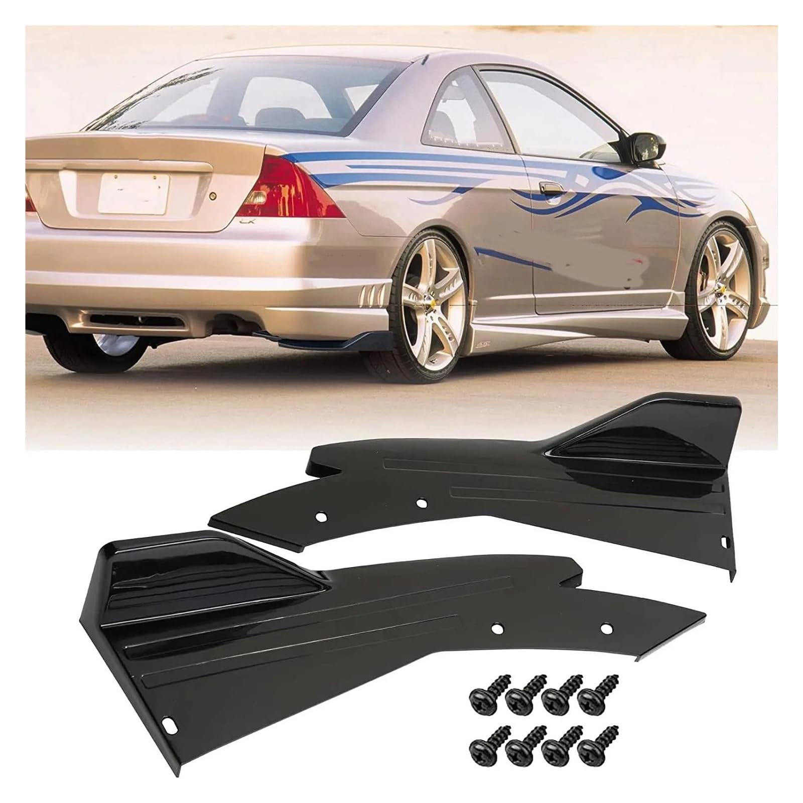 Für Cadillac CT5 CT6 XT5 XT6 Für ATS Für Cts Auto Seite Rock Schutz Abdeckungen Hinten Bumper Spoiler Lip Splitter Diffusor Körper Kit Auto Seitenschweller Trittbretter Schweller(Schwarz) von HLJNLVBN