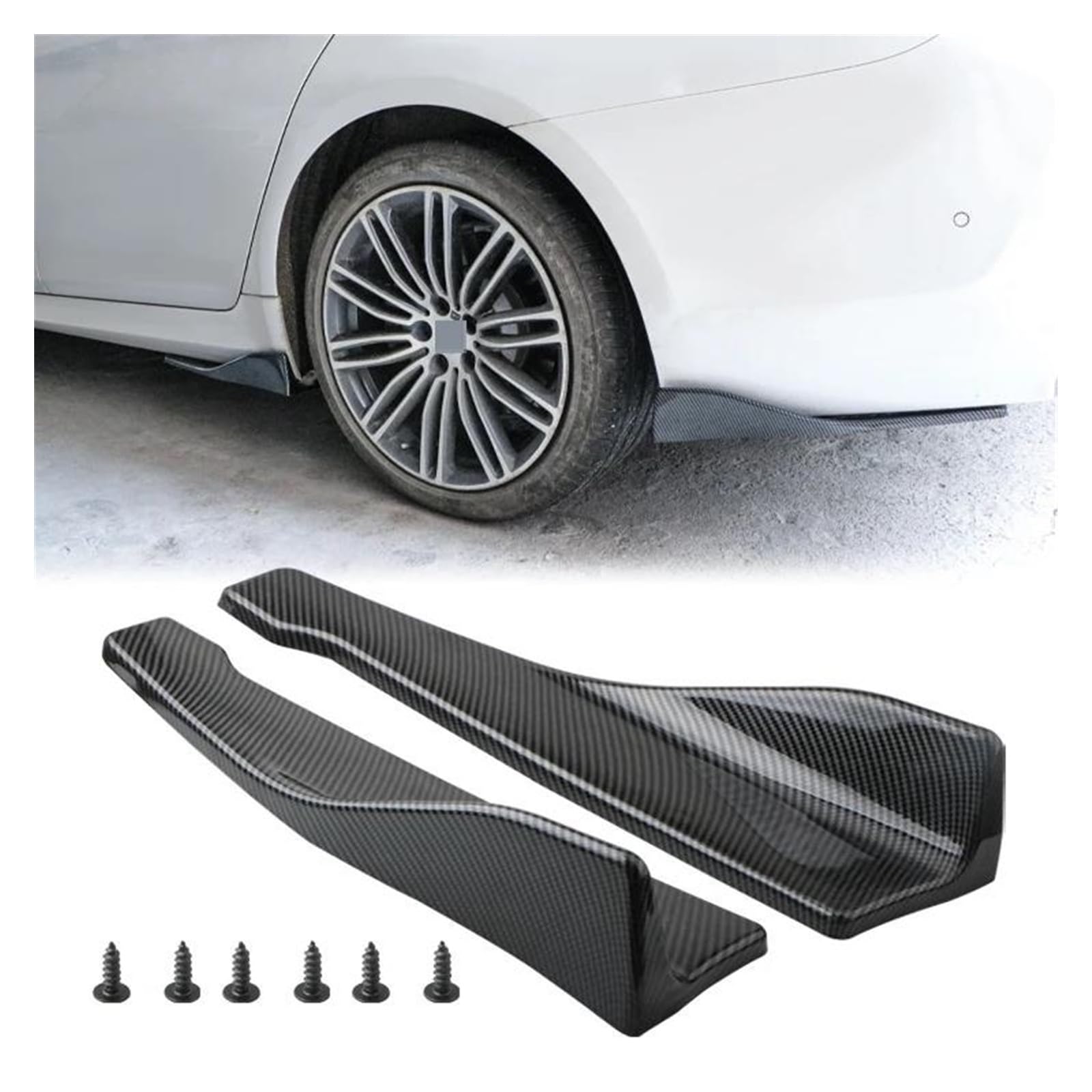 Für E90 Universal 48CM Spoiler Splitter Protector Scratch Länge Auto Seite Rock Stoßstange Auto Seitenschweller Trittbretter Schweller(Kohlefaser) von HLJNLVBN