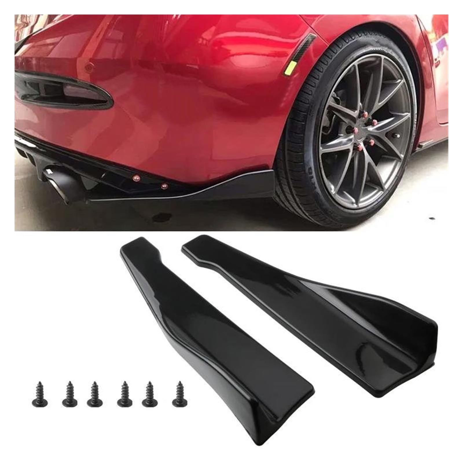 Für E90 Universal 48CM Spoiler Splitter Protector Scratch Länge Auto Seite Rock Stoßstange Auto Seitenschweller Trittbretter Schweller(Schwarz) von HLJNLVBN