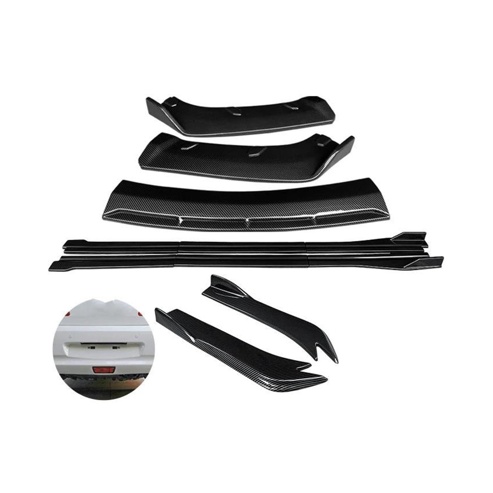 Für Infiniti G25 G35 G37 Limousine 2007-2011 2012 2013 Auto Front Stoßstange Splitter Diffusor Lip Protector Spoiler Seite Röcke Hinten Wrap Winkel Auto Seitenschweller Trittbretter Schweller(Four Doo von HLJNLVBN