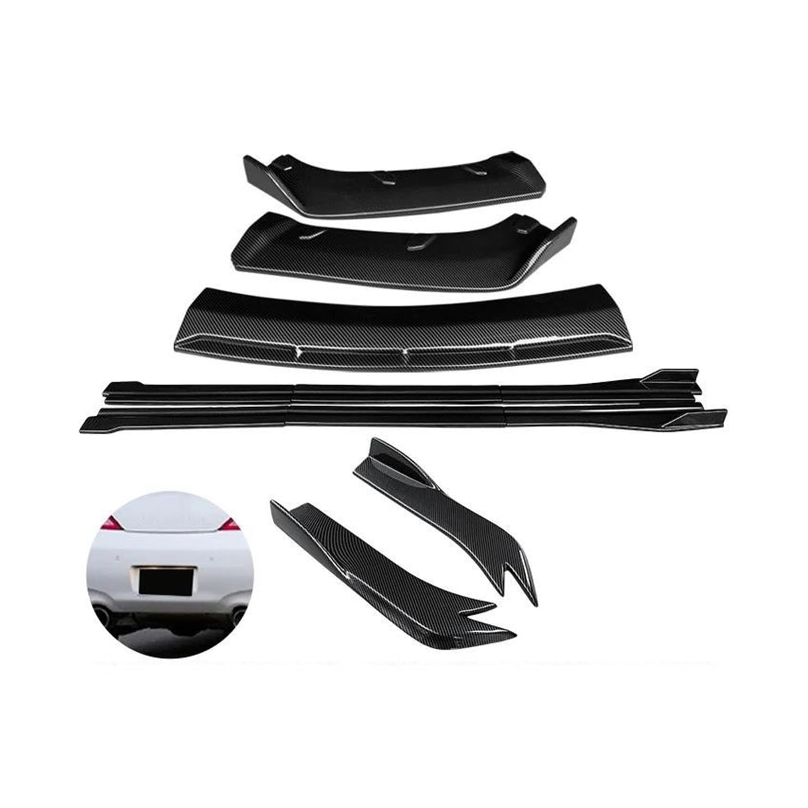 Für Infiniti G25 G35 G37 Limousine 2007-2011 2012 2013 Auto Front Stoßstange Splitter Diffusor Lip Protector Spoiler Seite Röcke Hinten Wrap Winkel Auto Seitenschweller Trittbretter Schweller(Four Doo von HLJNLVBN