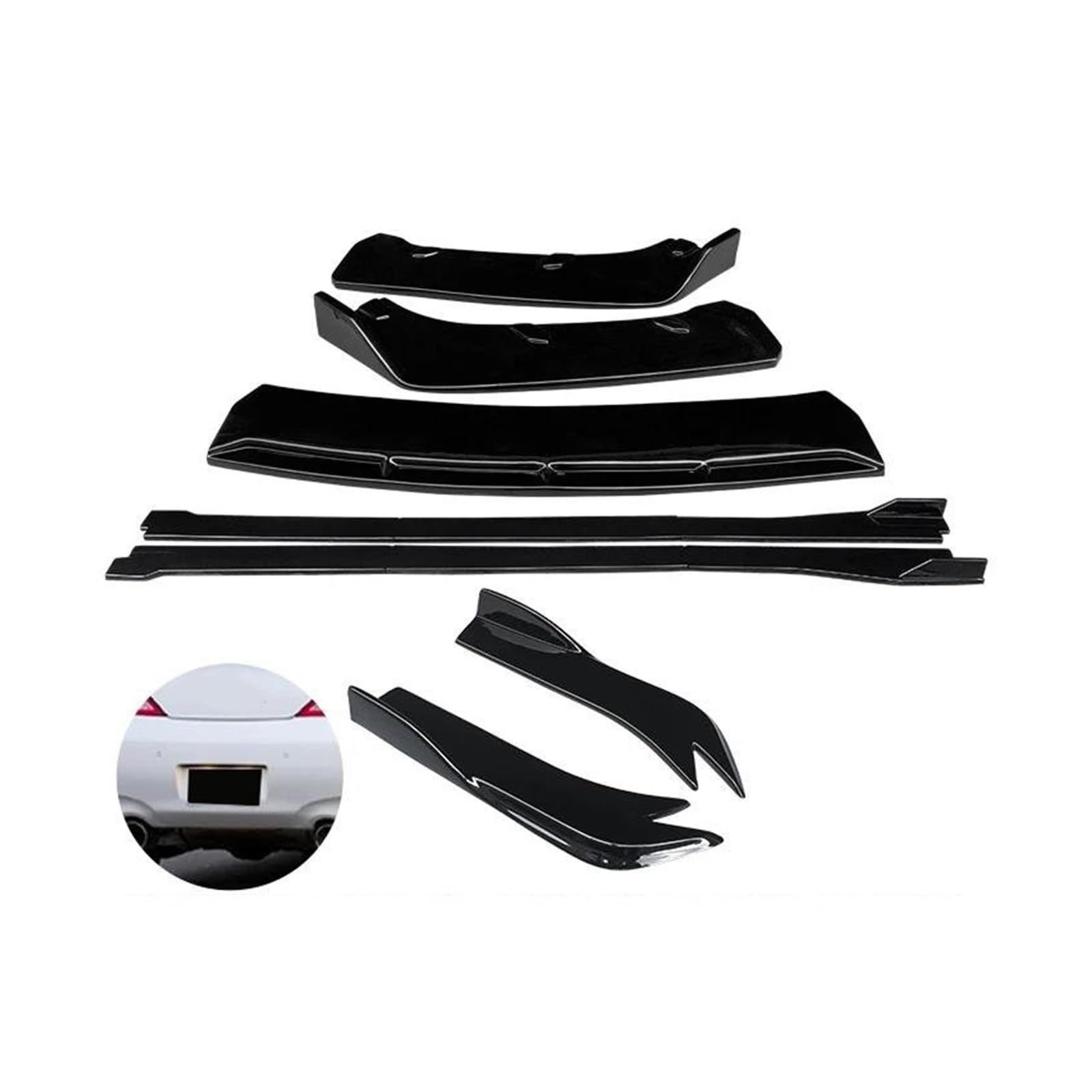 Für Infiniti G25 G35 G37 Limousine 2007-2011 2012 2013 Auto Front Stoßstange Splitter Diffusor Lip Protector Spoiler Seite Röcke Hinten Wrap Winkel Auto Seitenschweller Trittbretter Schweller(Four Doo von HLJNLVBN