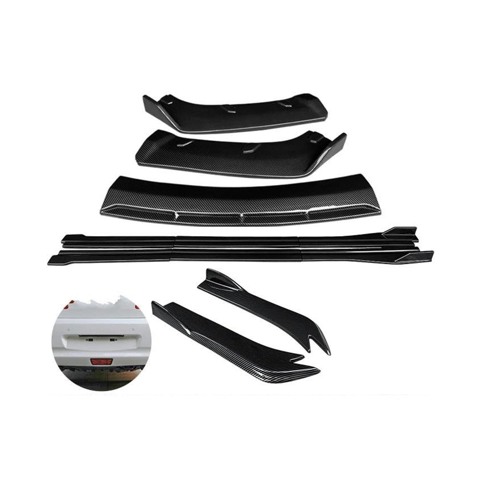 Für Infiniti G25 G35 G37 Limousine 2007-2011 2012 2013 Auto Front Stoßstange Splitter Diffusor Lip Protector Spoiler Seite Röcke Hinten Wrap Winkel Auto Seitenschweller Trittbretter Schweller(Two Door von HLJNLVBN