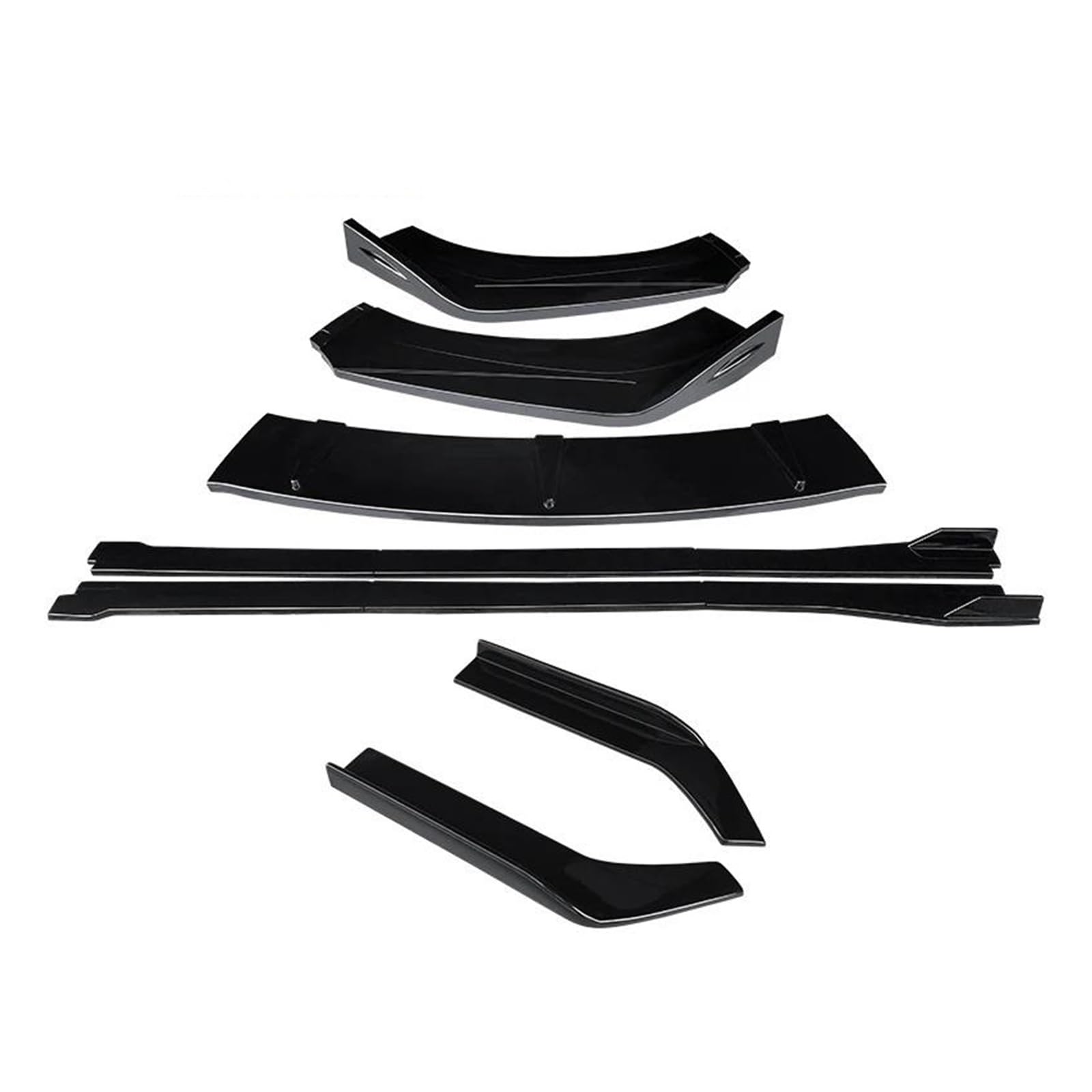 Für Magotan B7 2012-2016 2015 2014 2013 Auto Vordere Stoßstange Lip Body Kit Kinn Spoiler Schutz Seite Röcke Extensions Hinten Wrap Winkel Auto Seitenschweller Trittbretter Schweller(Gloss Black) von HLJNLVBN