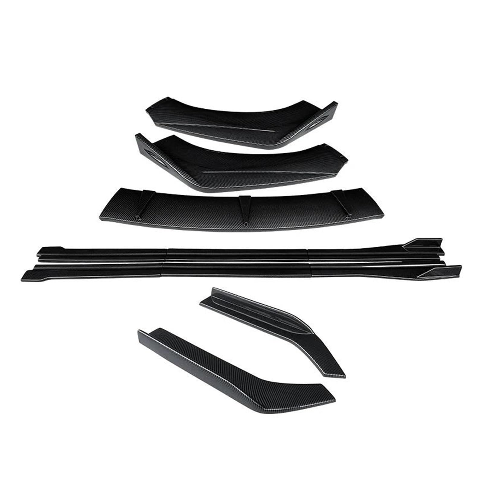 Für Magotan B7 2012-2016 2015 2014 2013 Auto Vordere Stoßstange Lip Body Kit Kinn Spoiler Schutz Seite Röcke Extensions Hinten Wrap Winkel Auto Seitenschweller Trittbretter Schweller(Kohlefaser-Optik) von HLJNLVBN