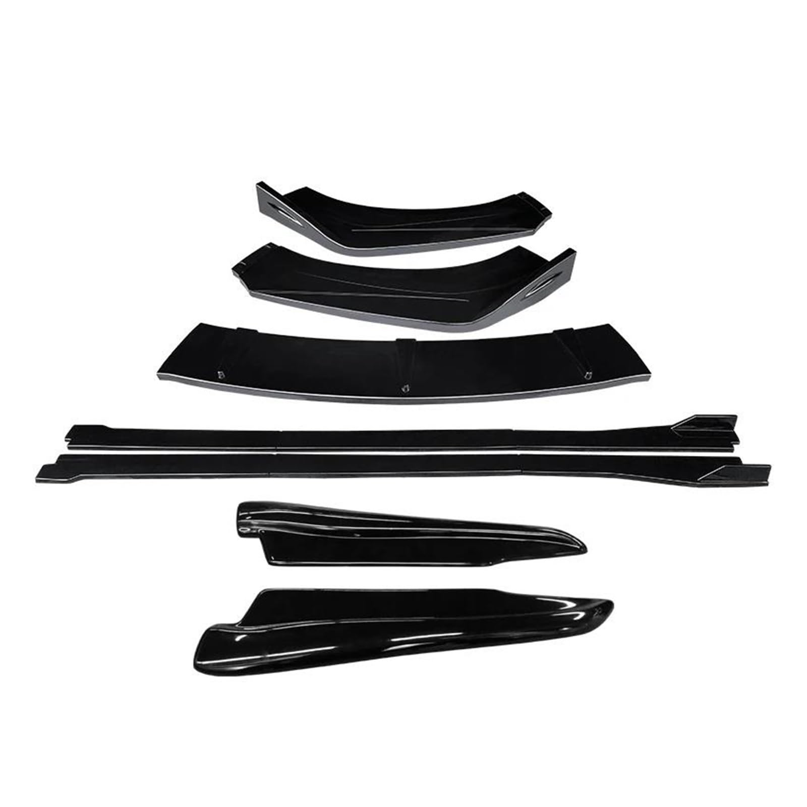 Für Raptor 6 2009-2015 2014 2013 Auto Front Stoßstange Splitter Lip Body Kit Spoiler Seitenschweller Erweiterungen Hinten Wrap Winkel Carbon Look Auto Seitenschweller Trittbretter Schweller(Gloss Blac von HLJNLVBN