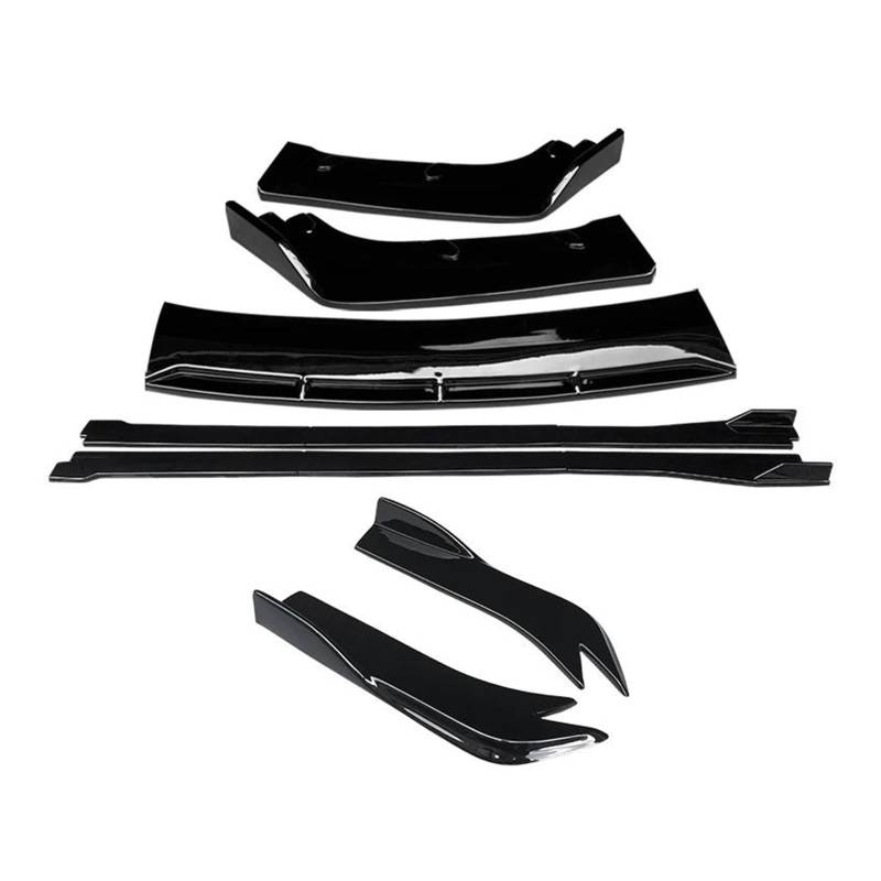 Für S5 2017 2018 2019 Auto Front Stoßstange Splitter Lip Body Kit Spoiler Seite Röcke Extensions Hinten Wrap Winkel Shark Flossen ABS Auto Seitenschweller Trittbretter Schweller(Gloss Black) von HLJNLVBN