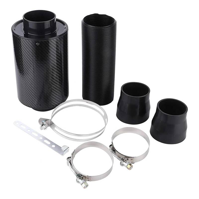 Luftansaugschlauch 1 Set Universal Auto Kaltluftfilter Feed Geschlossene Intake Induktion Rohr Schlauch Kit 3 Zoll Luftfilter Adapter Balg Carbon Fiber Ansaugschlauch von HLJNLVBN