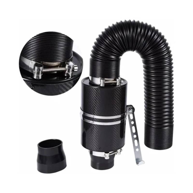 Luftansaugschlauch 1 Set Universal Auto Kaltluftfilter Feed Geschlossene Intake Induktion Rohr Schlauch Kit Luftfilter Adapter Faltenbalg Carbon Fiber Ansaugschlauch von HLJNLVBN