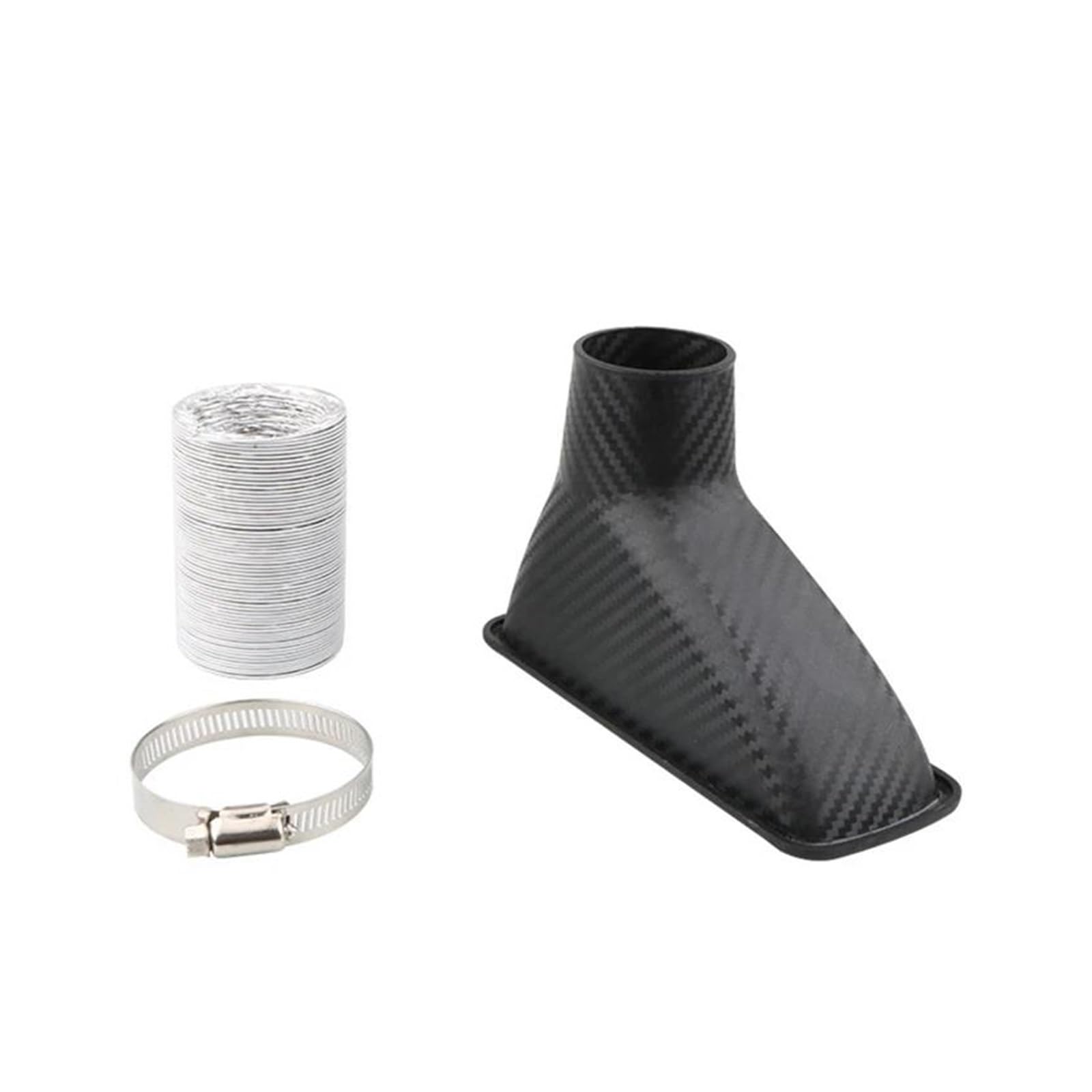 Luftansaugschlauch 1 Stücke Universal ABS Turbine Inlet Kit Auto Vorderen Stoßfänger Einlass Air Turbo Air Intake Pipe Kit Rohr Lufttrichter Carbon Faser Aussehen Ansaugschlauch(Square) von HLJNLVBN