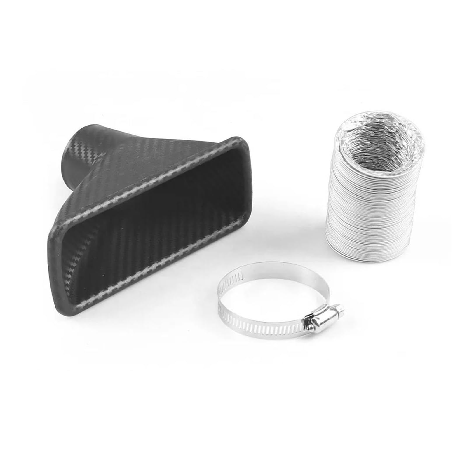 Luftansaugschlauch Universal Air Intake Vent Auto Front Stoßstange Kühlergrill Einlass Rohr Kit Injektion Trichter Turbine Carbon Faser Aussehen Ansaugschlauch(Intake-tube square) von HLJNLVBN