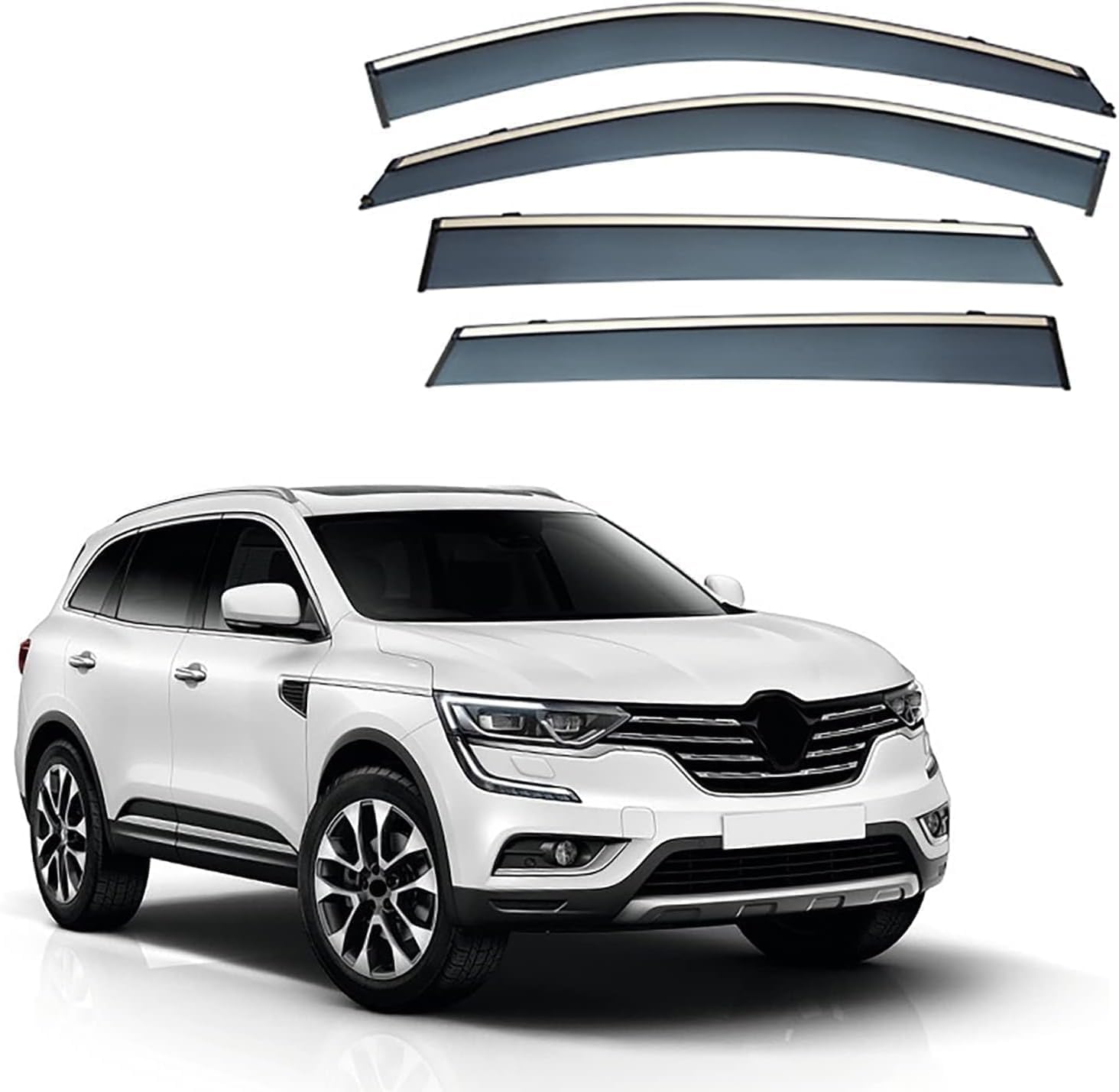 HLLNB Auto-Windabweiser für Renault Koleos HC 2017-2023, Auto-Seitenfenster-Sonnenblenden, Regenschutz, Lüftungsschild, Zubehör von HLLNB