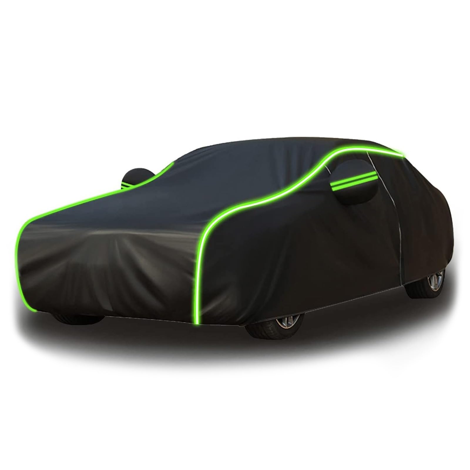 Auto Abdeckplane Wasserdicht für Lada Niva, Auto Schutzhülle Autoabdeckung Outdoor Autogarage Wasserdicht Auto Abdeckung Car Cover Sommer für Auto(Black-green) von HLLZZPDCO