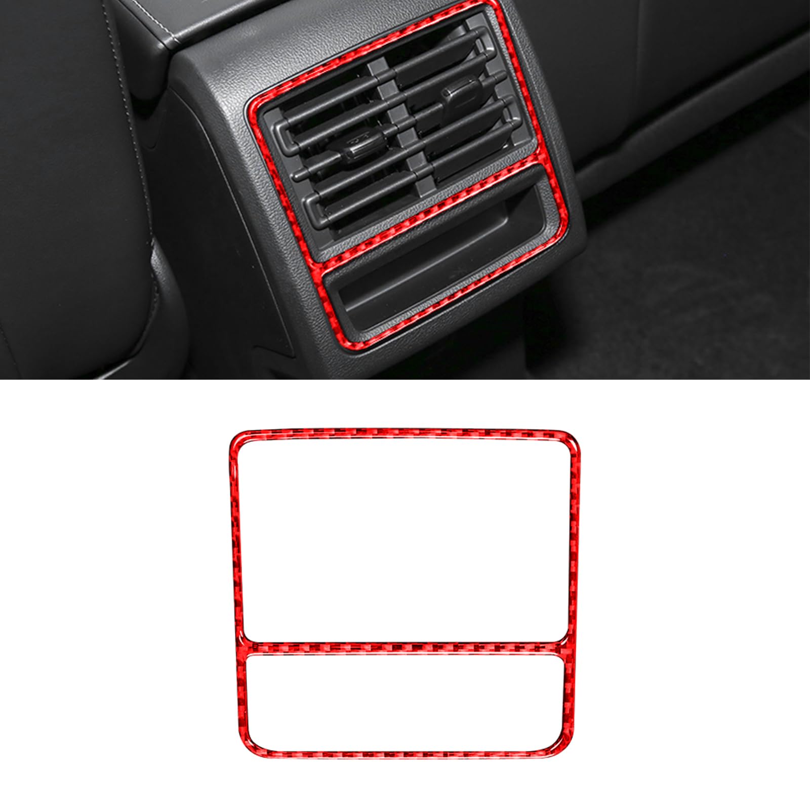 HLMNAKE Auto Interior Sticker aus Carbonfaser, Accessoires Tuning für 2020-2024 VW GOLF 8 (Rot, Entlüftung Hintere) von HLMNAKE