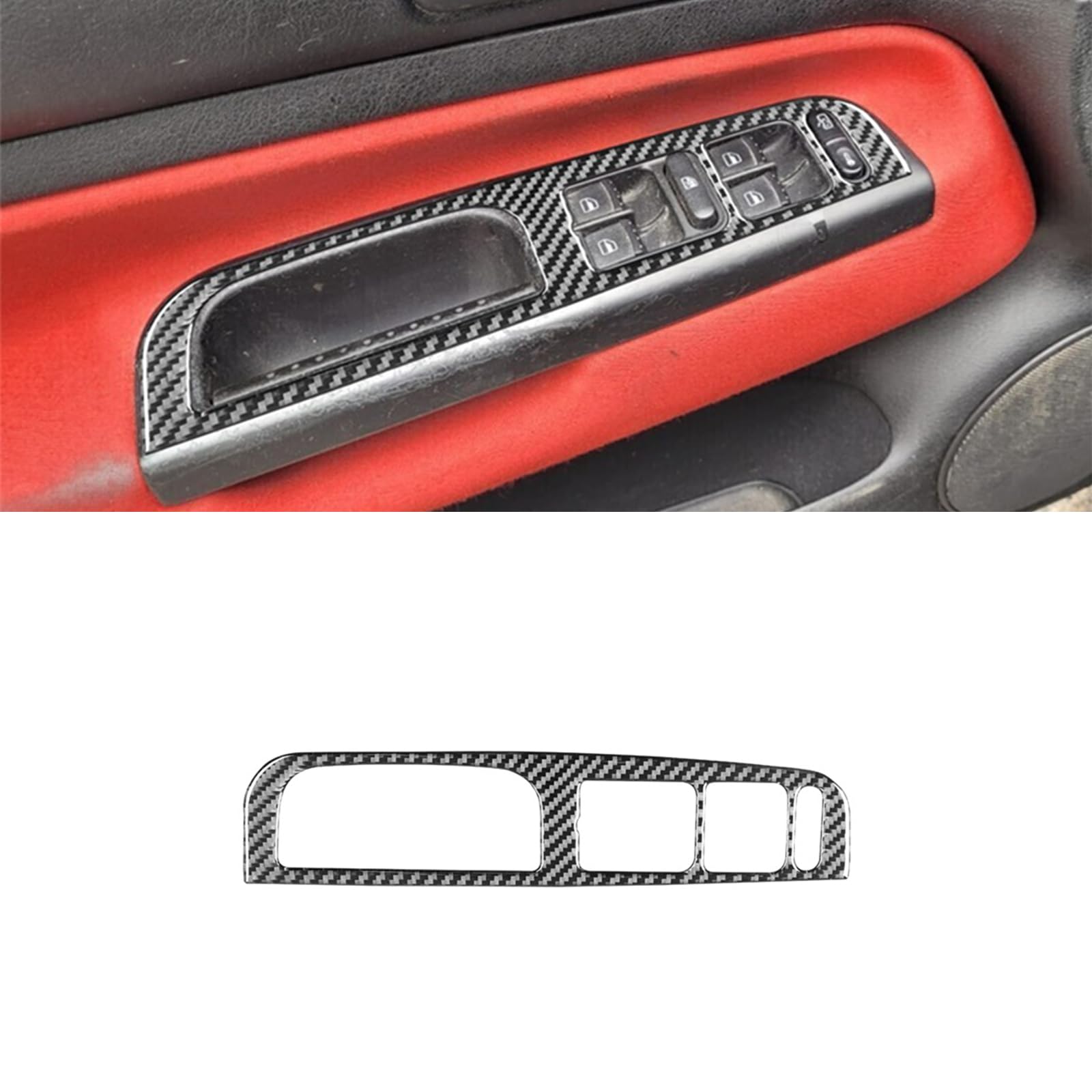 HLMNAKE Interior Sticker Abdeckung aus Carbonfaser, Auto Trim Tuning Dekoration Accessoires für 1999-2004 VW GOLF 4 (Fenster Tasten) von HLMNAKE