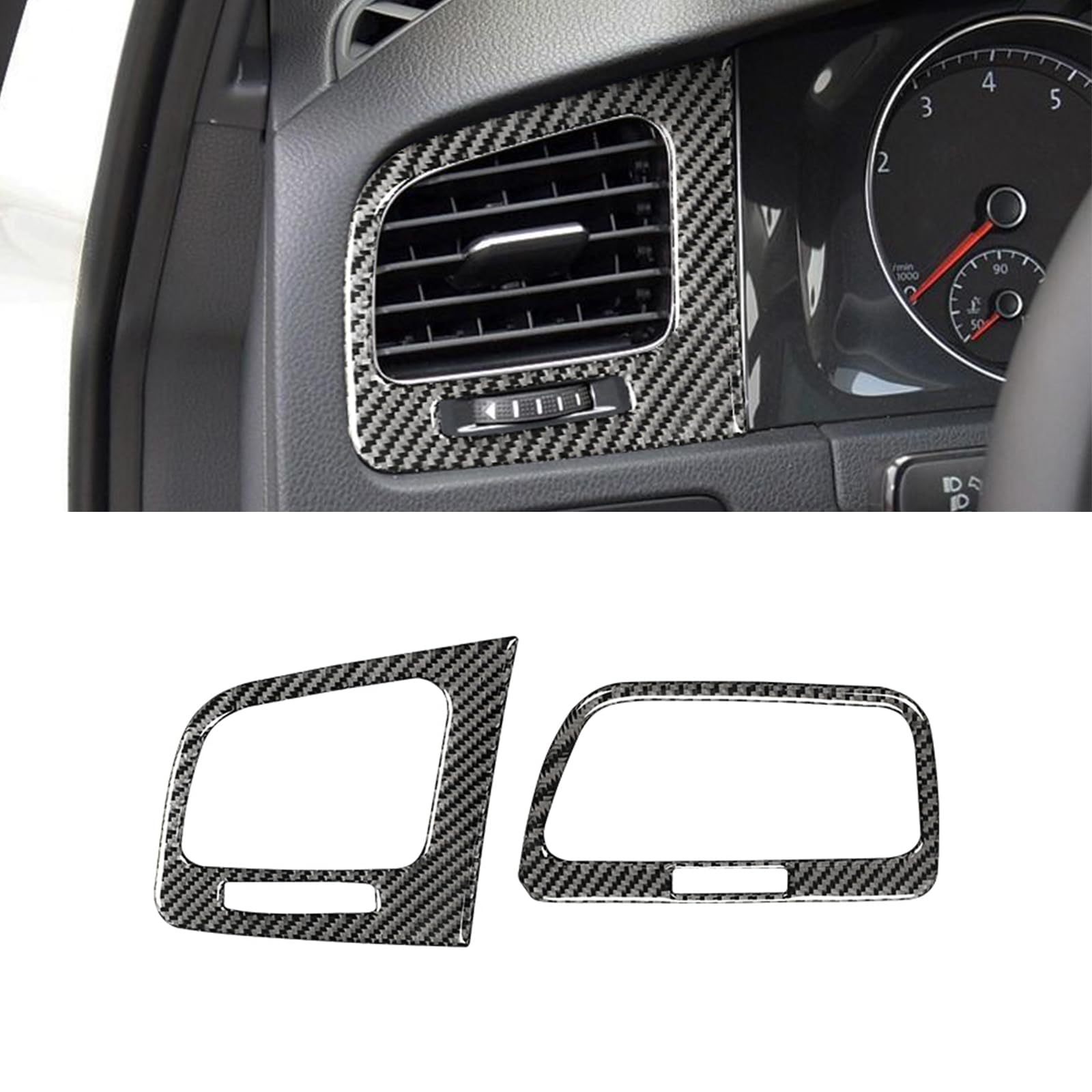 HLMNAKE Interior Sticker Abdeckung aus Carbonfaser, Auto Trim Tuning Dekoration Accessoires für 2014-2020 VW GOLF 7 (Entlüftung-B) von HLMNAKE