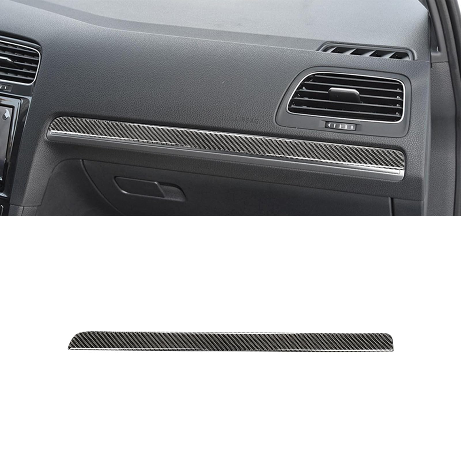 HLMNAKE Interior Sticker Abdeckung aus Carbonfaser, Auto Trim Tuning Dekoration Accessoires für 2014-2020 VW GOLF 7 (Handschuhfach) von HLMNAKE