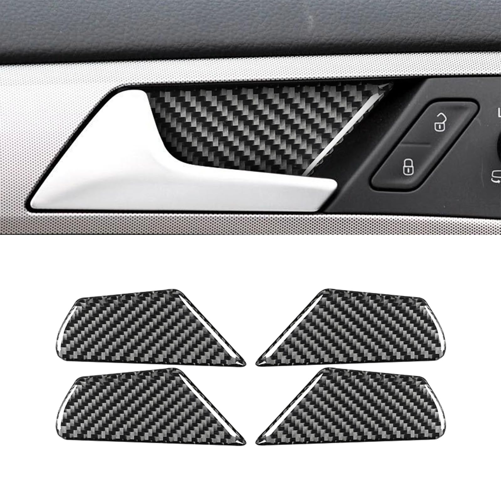 HLMNAKE Interior Sticker Abdeckung aus Carbonfaser, Auto Trim Tuning Dekoration Accessoires für 2014-2020 VW GOLF 7 (Innentürgriffe-A) von HLMNAKE