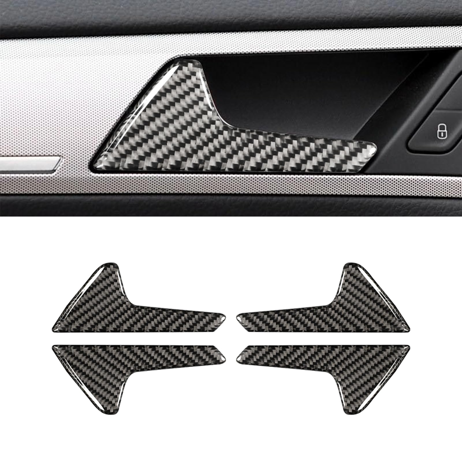 HLMNAKE Interior Sticker Abdeckung aus Carbonfaser, Auto Trim Tuning Dekoration Accessoires für 2014-2020 VW GOLF 7 (Innentürgriffe-B) von HLMNAKE