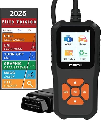OBD2 Diagnosegerät, Fehlerauslesegerät mit Alle OBDII Funktionen, Universal LKW und KFZ, 10 Sprachen KFZ Diagnosegerät für nach 2000 Alle Fahrzeuge, Universal Fehlercode Auslesegerät für PKW (V318) OBD2 Diagnosegerät, Fehlerauslesegerät mit Alle OBDII Funktionen, Universal LKW und KFZ, 10 Sprachen KFZ Diagnosegerät für nach 2000 Alle Fahrzeuge, Universal Fehlercode Auslesegerät für PKW (V318) von HLMNAKE