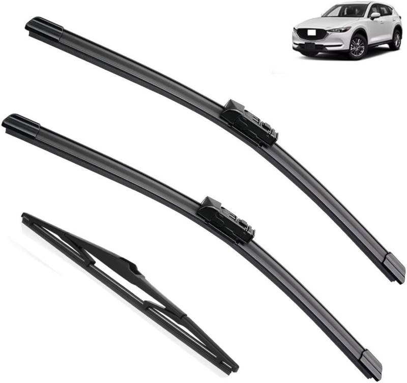 Auto-Scheibenwischer-Set für Mazda CX5 CX-5 CX 5 KF MK2,Vorne + Hinten Wischer Klingen,Das Material ist langlebig und die Fenster sind sauber von HLMULL