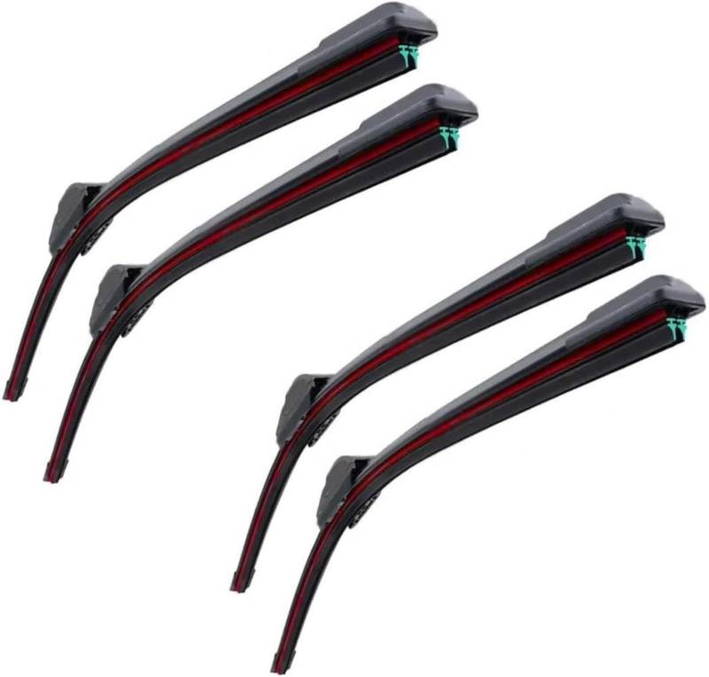 Car Windscreen Wipers for Teslaes for Model 3 2018 2019 2020 2021 Double Rubber Car Wiper Front Windscreen Rubber Car Accessories Windscreen Wiper Set (4 Pieces) von HLMULL