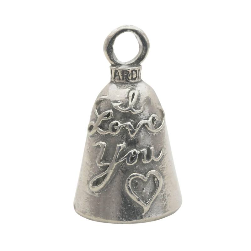 Guardian Bell "I Love You Good Luck Bell w/Keyring & Black Velvet Gift Bag | Motorradklingel | Bleifreies Zinn | Hergestellt in den USA, I Love You, 4 cm von Guardian Bell