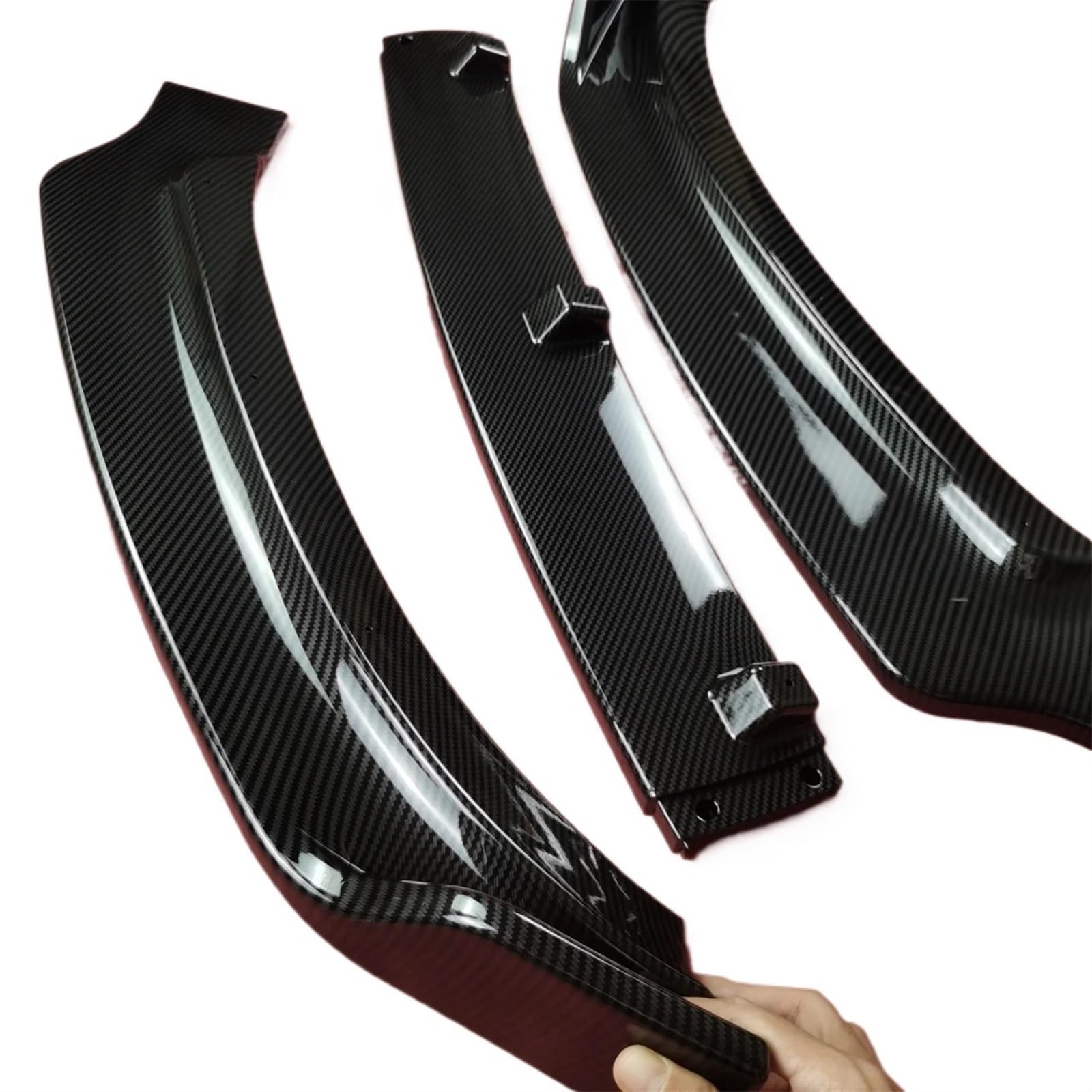 Front Spoiler Lippe Für Toyota Für Celica MR2 Für Spyder Für Corolla Für Matrix Für Chevy Für Prizm Für Pontiac 1,8 L 2000-2006 12 Löcher 4 Stücke Kraftstoff Injektor Frontstoßstange Lippe(Carbon Look von HMGWLCGH