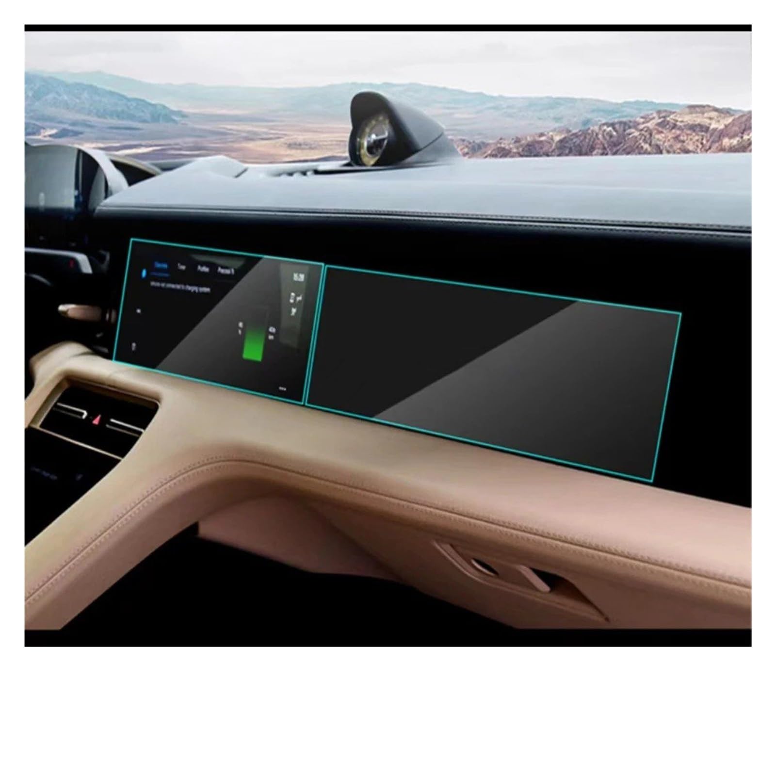 Für Für Taycan 2020-2022 Auto LCD GPS Navigation Gehärtetes Glas Und Armaturenbrett Bildschirm Filmschutz Navigation Schutzfolie Aus Gehärtetem Glas(Multimedia 2pcs) von HMGWLCGH