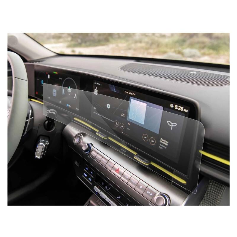 Für Hyundai Für Kona SX2 2023 2024 Auto Multimedia Radio Display Auto Innen LFOTPP Nano Screen Protector Navigation Schutzfolie Aus Gehärtetem Glas(Left Hand Drive) von HMGWLCGH