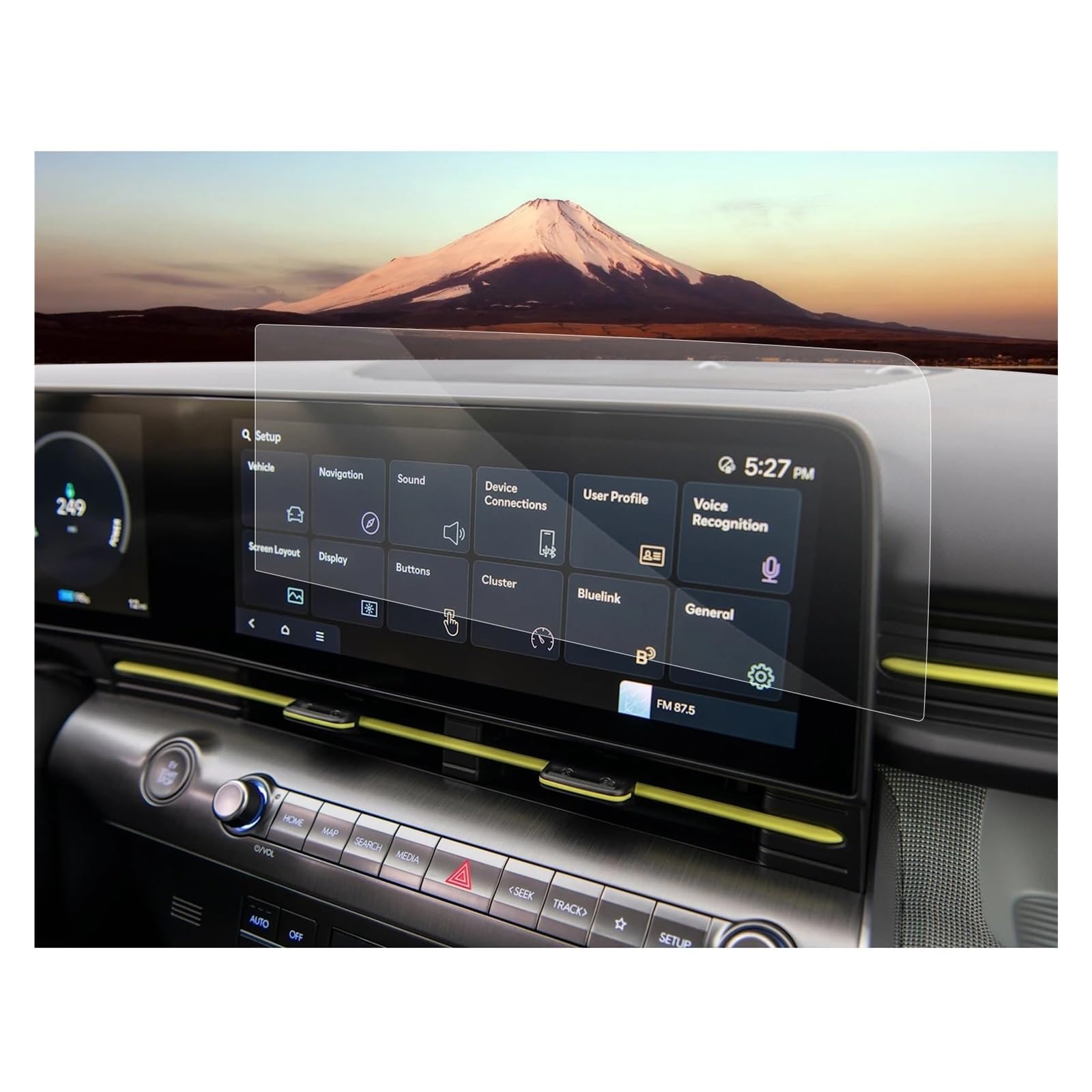 Für Hyundai Für Kona SX2 2023 2024 Auto Multimedia Radio Display Auto Innen LFOTPP Nano Screen Protector Navigation Schutzfolie Aus Gehärtetem Glas(Navigation Film) von HMGWLCGH