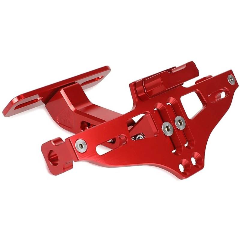 Für Suzuki Für Gladius Für SFV650 Für Gladius 400 Moto Teil Hinten Kennzeichen Halter Lizenz Halterung Mit Licht Schwanz Ordentlich Kotflügel Motorrad Kennzeichenhalter Nummernschildhalter(Red) von HMGWLCGH