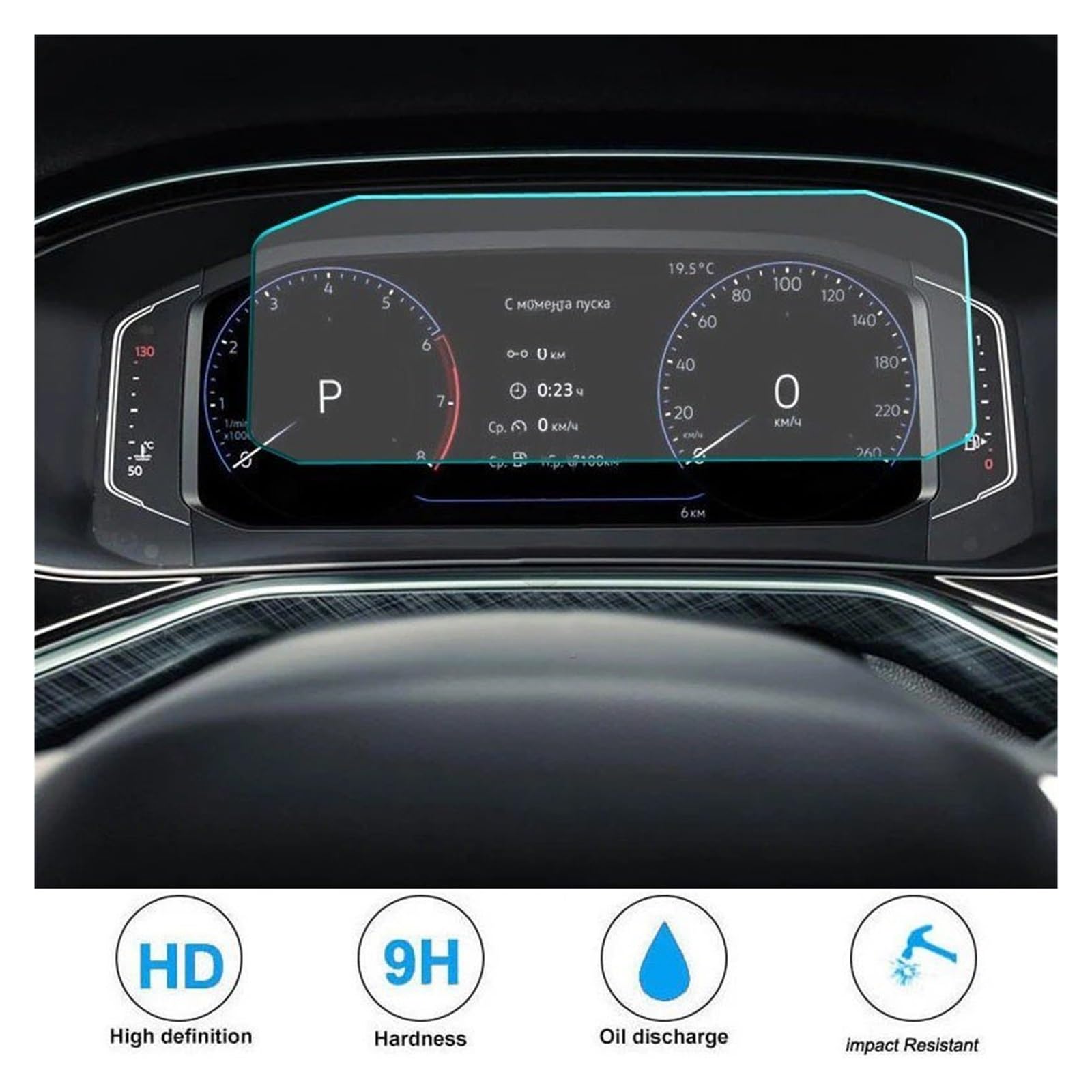 Für Tiguan Für Allspace 2022 Dashboard Auto Navigtion Gehärtetem Glas LCD Screen Schutz Film Aufkleber Schutz Navigation Schutzfolie Aus Gehärtetem Glas(for Instrument) von HMGWLCGH