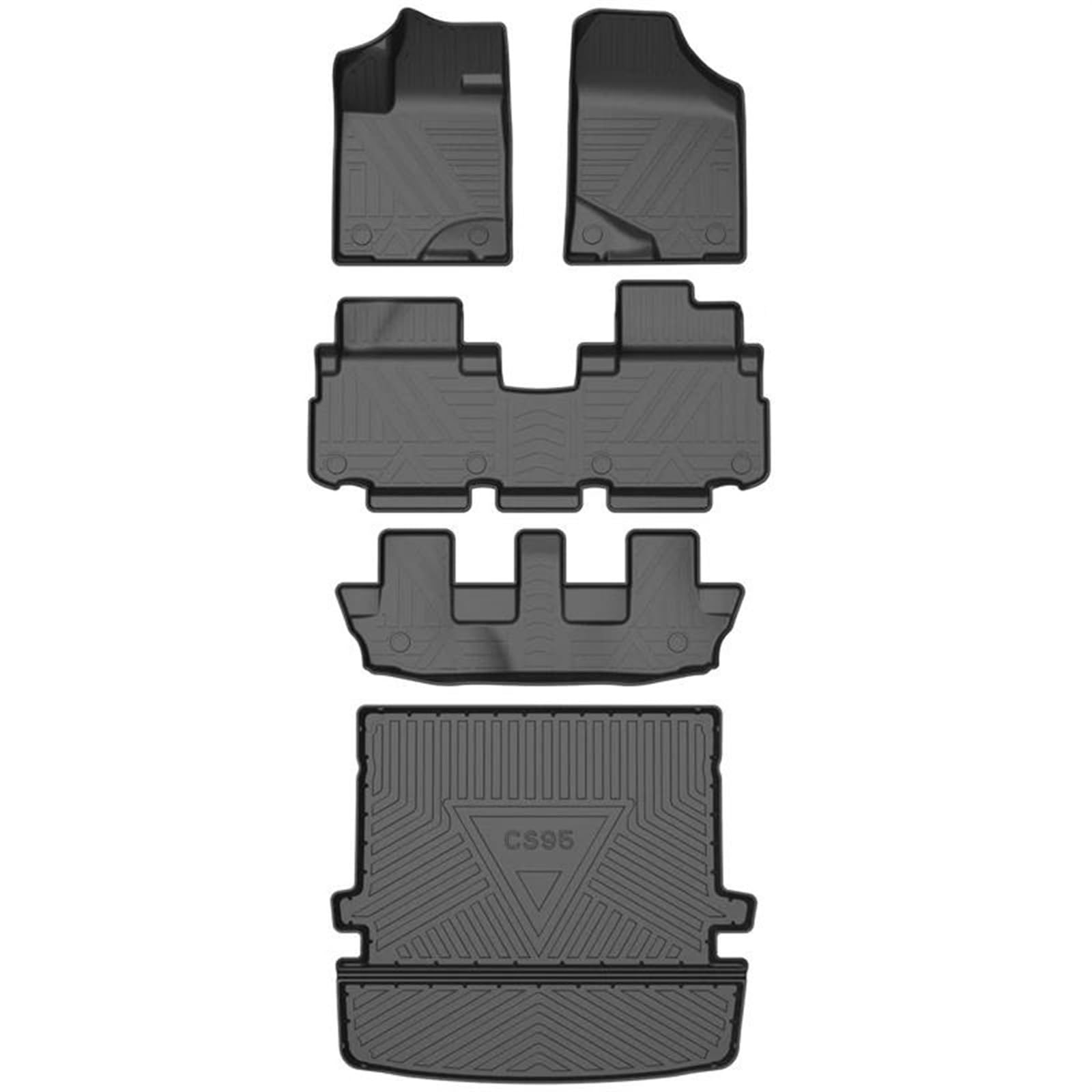 Kofferraum Schutzmatten Für Changan Für CS95 Autoteppich Allwetter-Auto-Fußmatten Kofferraummatte Verwenden Sie wasserdichte Auto-Fußmatten rutschfest Kofferraumwanne(L-D All mats) von HMGWLCGH