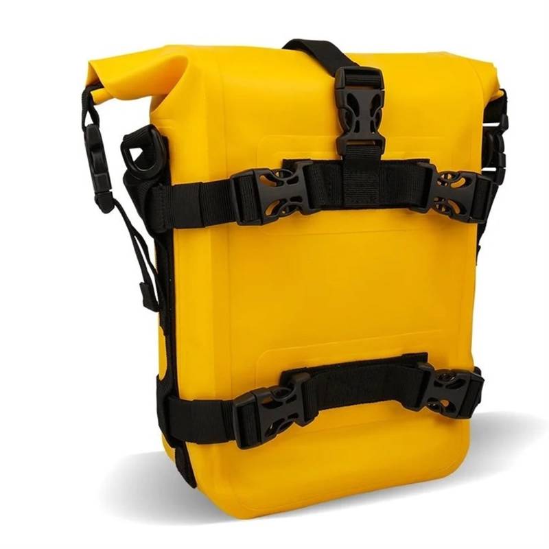 Motorradrahmen Tasche Für 6L Große Kapazität Outdoor Pannier Tank Seitentasche Werkzeug Pack Motorrad Teile Crash Bar Dry Bag wasserdichte Motor Stoßstange Tasche Motorrad Tasche(Yellow 1pc) von HMGWLCGH