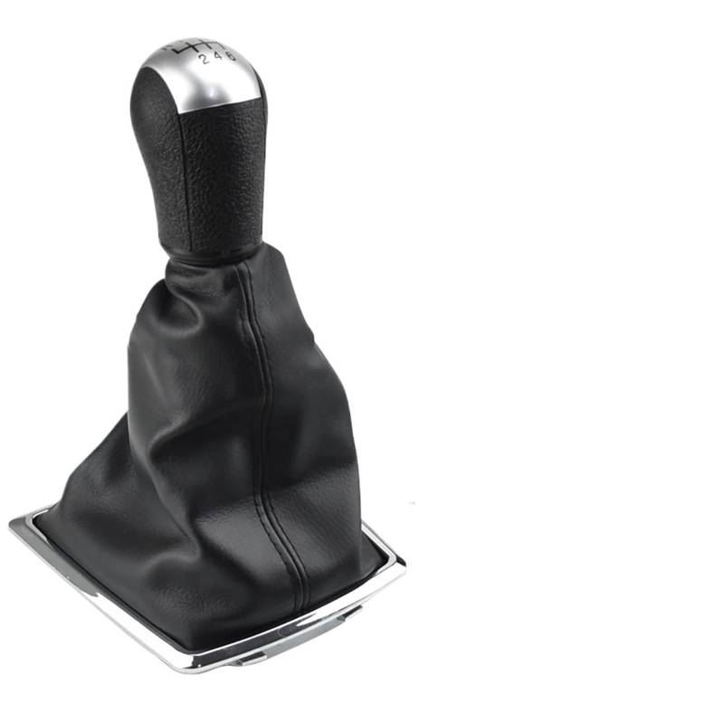 Schaltknaufkopf Automatik Für Ford Für Focus 2 Für Mondeo MK2 2004-2011 Auto Styling Schaltknauf Hebel Gaitor Shifter Boot 5 6 Geschwindigkeit Schaltknauf Knauf(6 Speed-Silvery-A) von HMGWLCGH