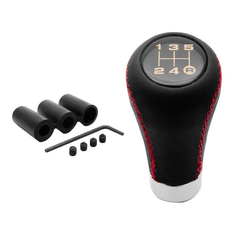 Schaltknaufkopf Automatik Für M8 Für M10 Für M12 Adapter Auto Getriebe Schalthebel Griff Aluminium 5 Geschwindigkeit Manuelle Getriebe Shift Shifter Knob Stick Kopf Mit Schaltknauf Knauf(Red) von HMGWLCGH