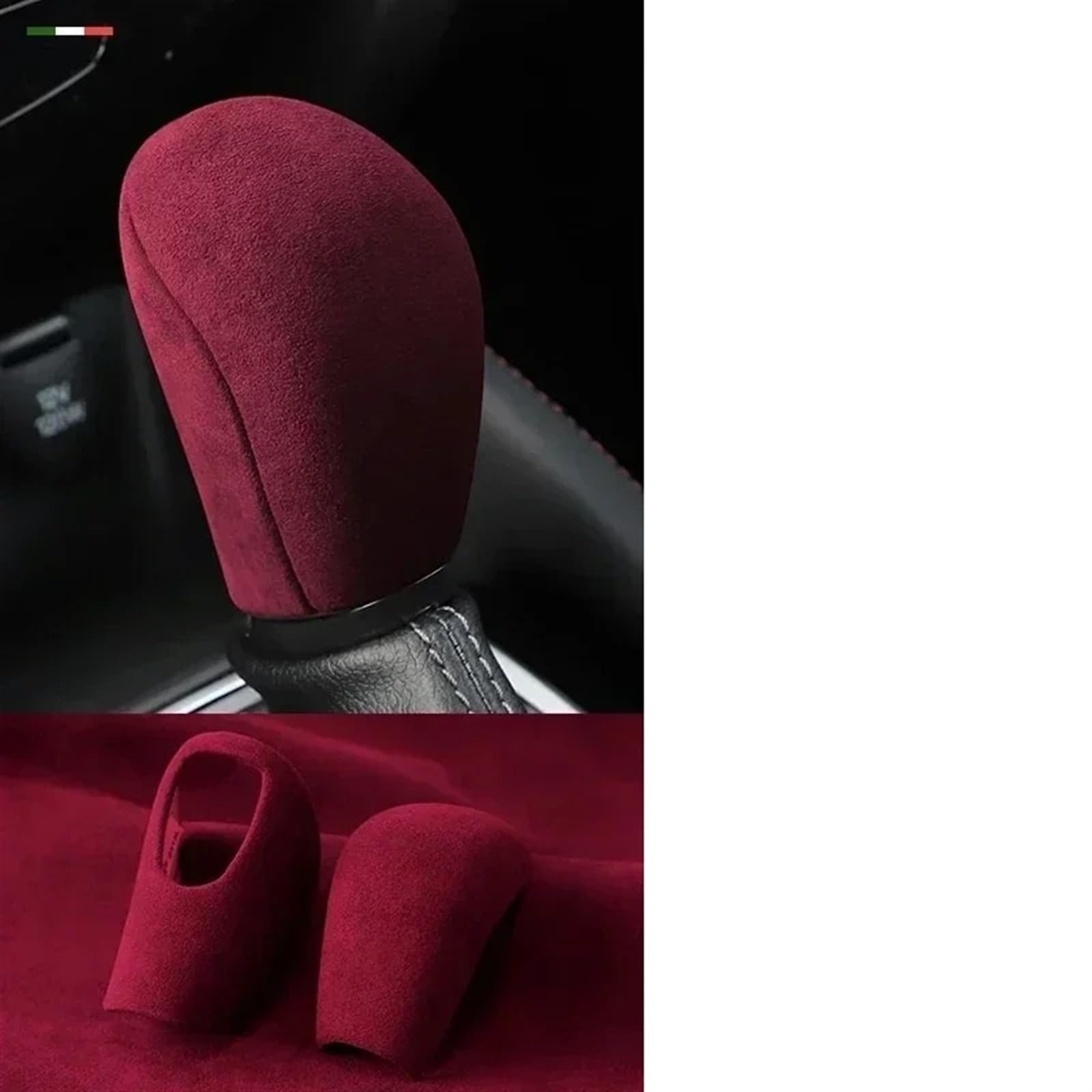 Schaltknaufkopf Automatik Für Nissan Für X-Trail Für Murano Für TEANA Für Qashqai Auto-Styling Modifiziertes Zubehör Wildleder-Schaltknauf-Zierleiste Schaltknauf Knauf(A Style WineRed) von HMGWLCGH