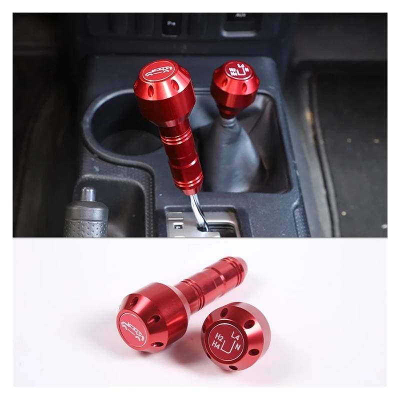 Schaltknaufkopf Automatik Für Toyota FJ Für Cruiser 2007-2021 Zubehör Aluminium Legierung Geschwindigkeit Schaltknauf Hebel Shifter Stick Getriebe Kopf Shifter Knopf Kopf Schaltknauf Knauf(Style A Red von HMGWLCGH