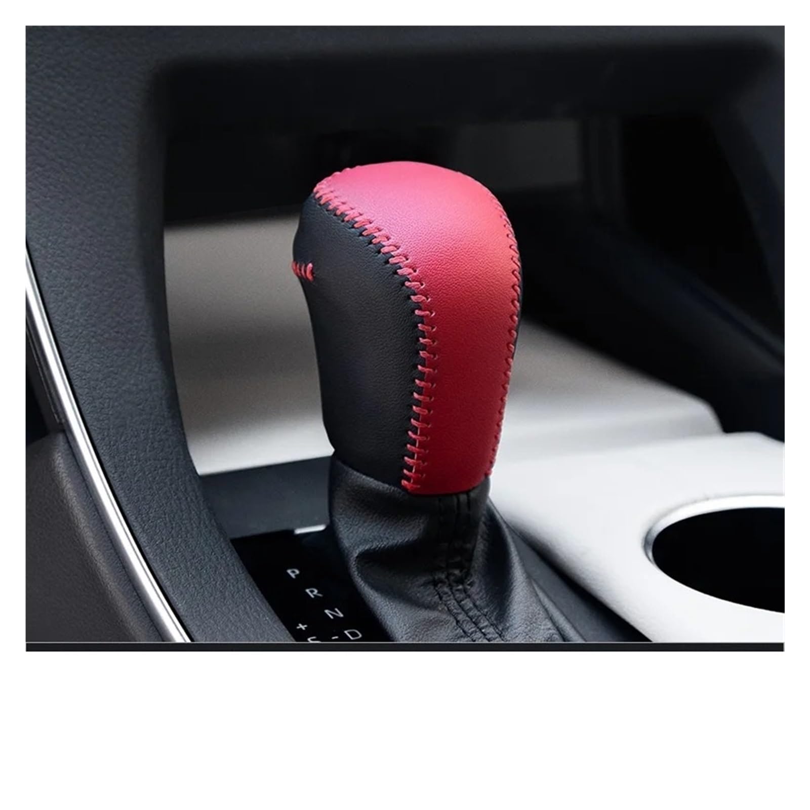 Schaltknaufkopf Automatik Für Toyota Für Camry 2018 2019 2020 2021 2022 2023 Auto Shift Griff Glovesr Fall Shift Anti-Slip Grip Hülse Schaltknauf Knauf(Black and red) von HMGWLCGH