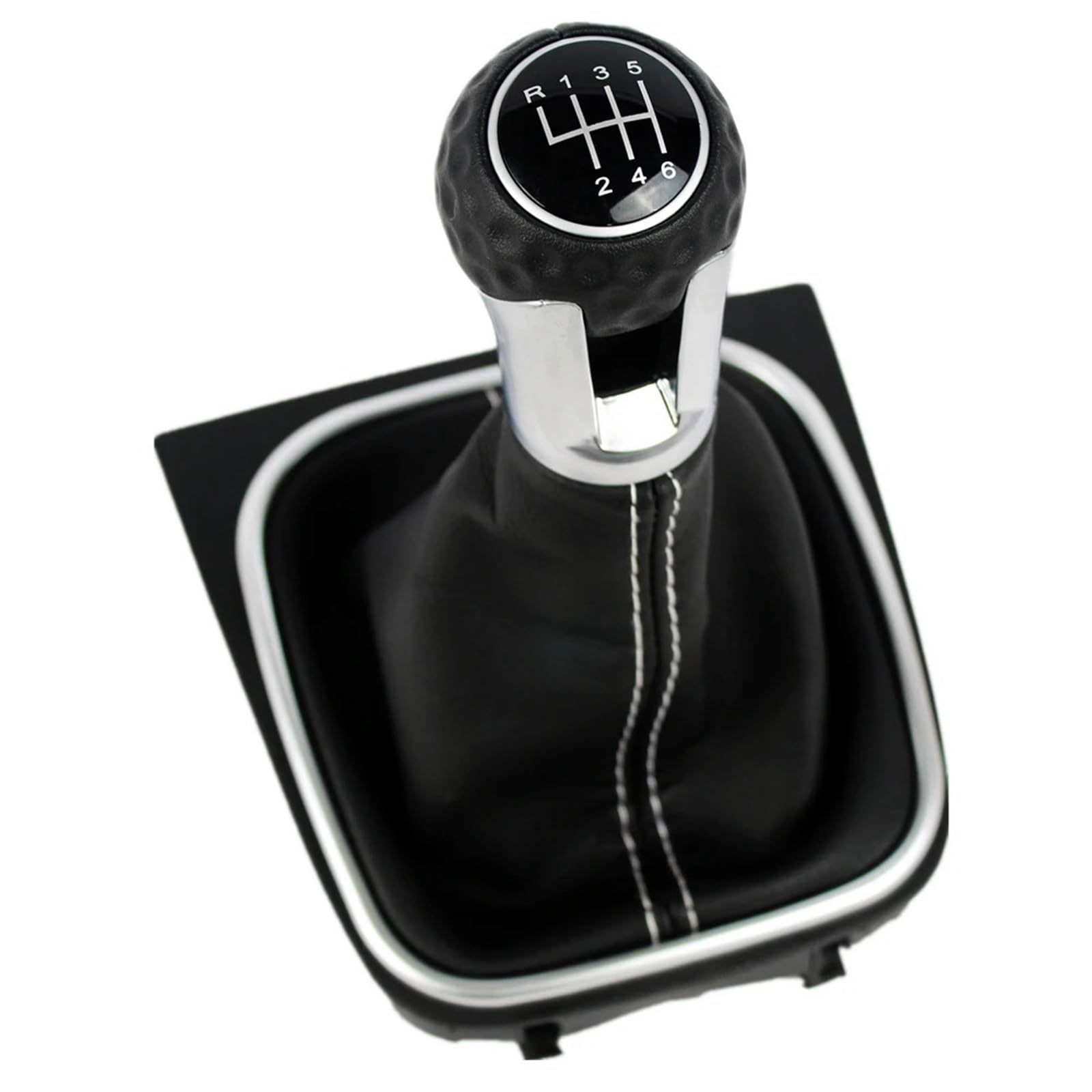 Schaltknaufkopf Automatik Für VW Für EOS 2006 2007 2008 2009 2010 2011 Auto-Styling 6-Gang-Schalthebel-Schaltknauf Mit Ledermanschette Schaltknauf Knauf(Gear Shift Boot) von HMGWLCGH