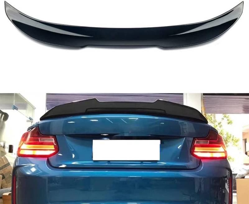 1 Pcs Auto Heckspoiler Spoiler für BMW M2 F87 Coupe, Kratzfeste Dauerhaft Kofferraum Spoiler Kofferraum Spoiler Wing Lip,Glossy-Black von HMLTD