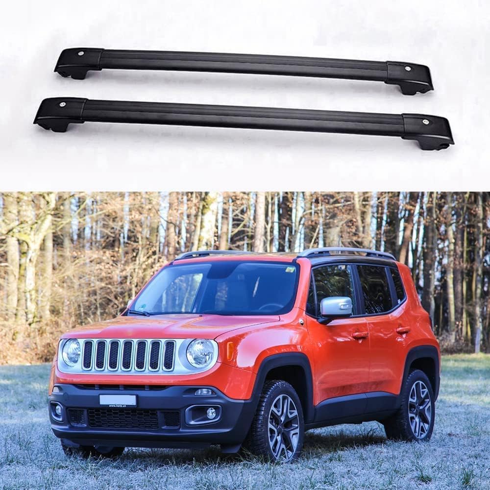 2 Stück Auto Dachträger Querträger für Jeep Renegade 2015-2020, Dachgepäckträger Gepäckträger Dachreling Relingträger Dachteile von HMLTD